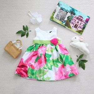 Pink and White Flower Dress